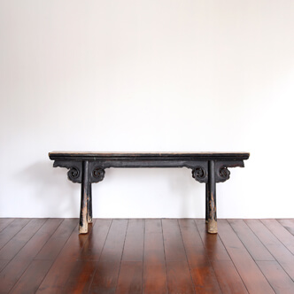 bench black lacquered - 山東省の長椅子 黒漆 