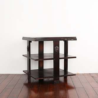 square table with shelf - 四角机 棚付