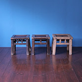 bamboo seat and wooded frame stool - 小さい腰掛け 