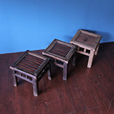 bamboo seat and wooded frame stool - 小さい腰掛け 