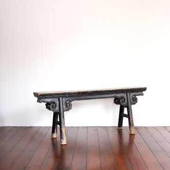 bench black lacquered - 山東省の長椅子 黒漆 