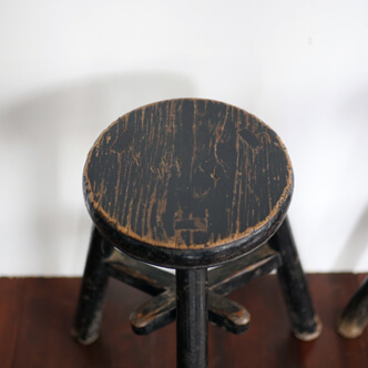 stool black lacquered - 山東省の小椅子 黒漆