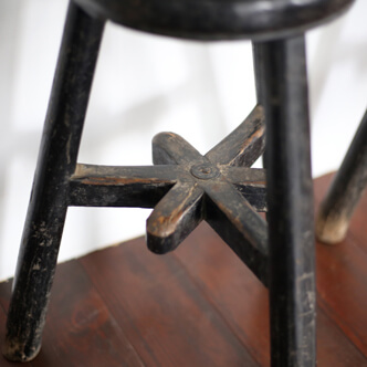 stool black lacquered - 山東省の小椅子 黒漆