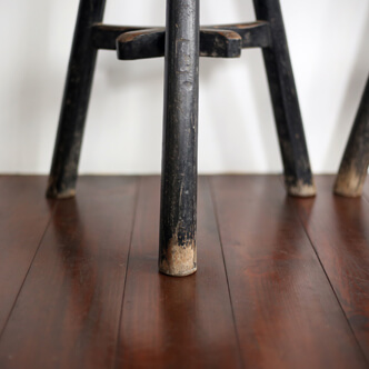 stool black lacquered - 山東省の小椅子 黒漆