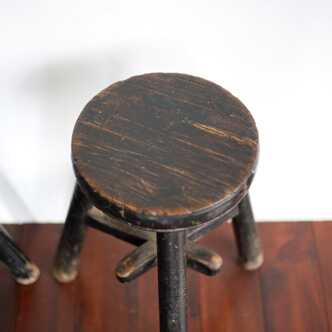 stool black lacquered - 山東省の小椅子 黒漆