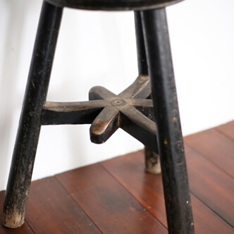 stool black lacquered - 山東省の小椅子 黒漆
