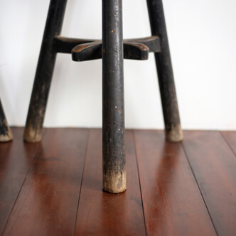 stool black lacquered - 山東省の小椅子 黒漆