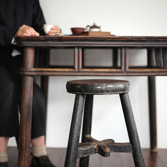 stool black lacquered - 山東省の小椅子 黒漆