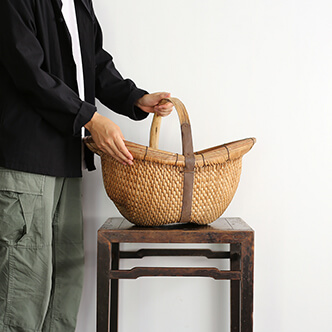 basket - 山東省の籠 楕円 