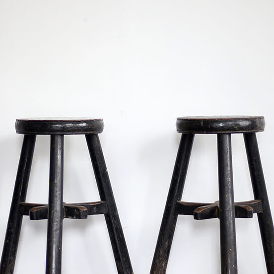 山東省の小椅子 黒漆